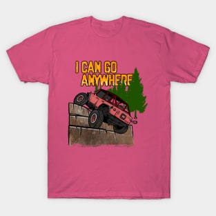 Pink Jeep Flex I Can Go Anywhere T-Shirt